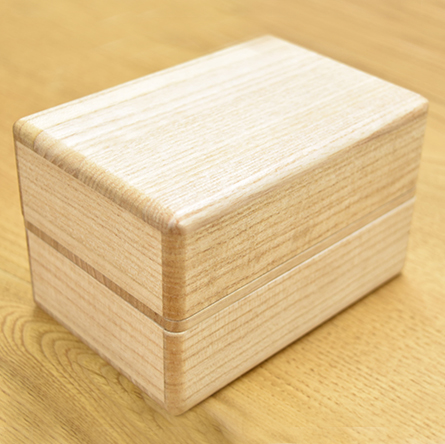 国産桐木製二段弁当箱（無地）